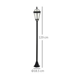 Rackhams 2 PCS LED Garden Lights Lamp Solar Powered Lantern Auto Switch Patio - Black - 51.5cm x 47cm x 182.5cm - thumbnail 6