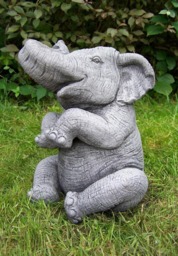 Rackhams Stunning Trunk-Up Large Elephant Garden Ornament - thumbnail 5