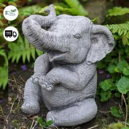 Rackhams Stunning Trunk-Up Large Elephant Garden Ornament - thumbnail 2