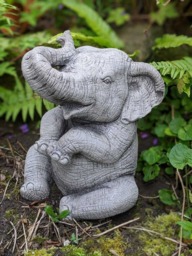 Rackhams Stunning Trunk-Up Large Elephant Garden Ornament - thumbnail 4