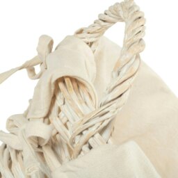 Rackhams White Wash Wicker Oatmeal Cotton Lined Wash Basket - thumbnail 4