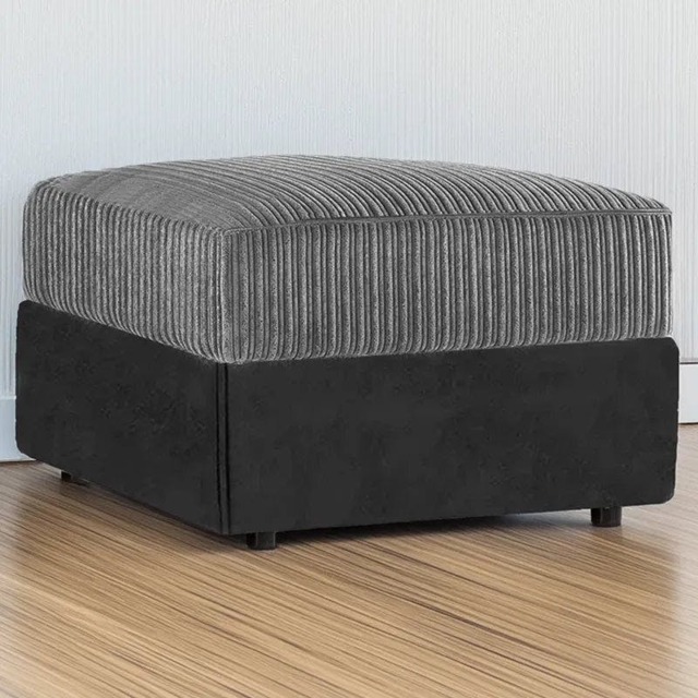Rackhams Byron Living Room Furniture Range - Modern Black - Footstool