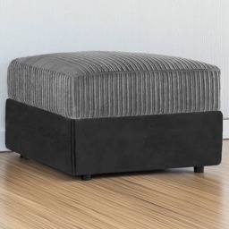 Rackhams Byron Living Room Furniture Range - Modern Black - Footstool - thumbnail 1