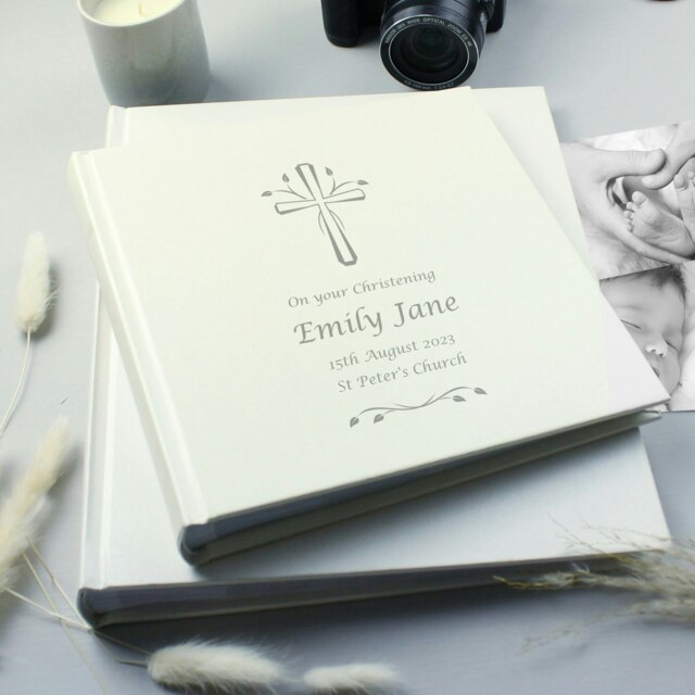 Rackhams Personalised Silver Cross Square Photo Album - image 1