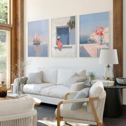 Rackhams Colorful Living Room Walls - Set of 3 Italian Lifestyle Wall art Prints - 12 x 16 inches / 30.5 x 40.65 cm - Polyester Canvas 260 gsm - Canvas wrapped - thumbnail 3
