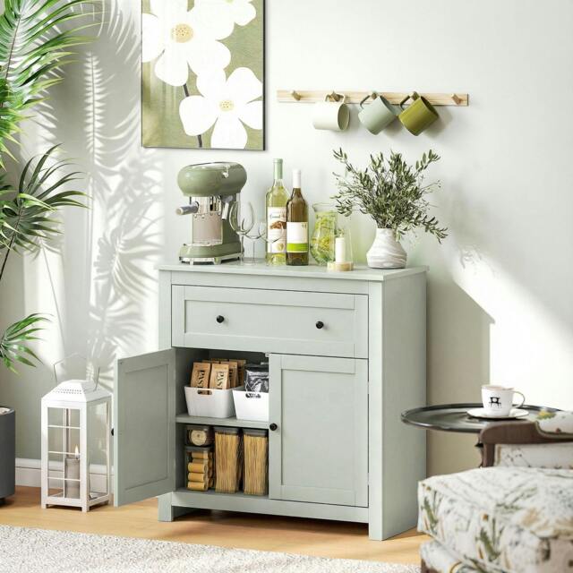 Rackhams Sideboard, Kitchen Storage Cabinet w/ Adjustable Shelf, Drawer - Green - image 1