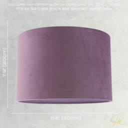 Rackhams Soft Velvet Dark Lilac Fabric Round Lamp Shade for Table or Pendant - thumbnail 5