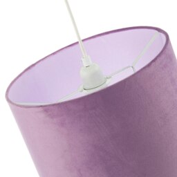 Rackhams Soft Velvet Dark Lilac Fabric Round Lamp Shade for Table or Pendant - thumbnail 4
