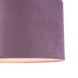 Rackhams Soft Velvet Dark Lilac Fabric Round Lamp Shade for Table or Pendant - thumbnail 3