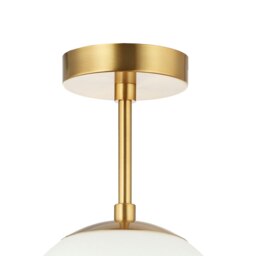 Rackhams Traditional Glass Globe IP44 Bathroom Ceiling Light Fixture in Brushed Gold - thumbnail 3