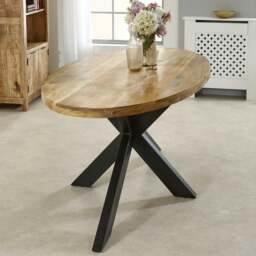 Rackhams Valor Mango Wooden 6 8 Seater Oval Dining Table - Wood - 180x90x76 CM (LxDxH) - Dining Table - thumbnail 6