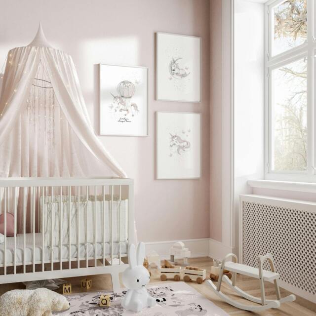 Rackhams Nursery Art Wall - Set of 3 wall art prints - 20 x 30 in / 50 x 76 cm - Matte Museum Quality Art Paper 290 gsm - White Frame - image 1