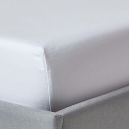 Rackhams Premium 1000 TC Egyptian Cotton Sateen Weave Fitted Sheet – 46 cm Extra Deep - White - Single - thumbnail 1