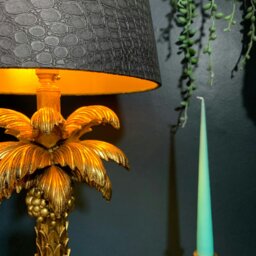 Rackhams Black Mock Crocodile Mini French Drum Lampshade