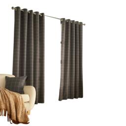 Rackhams Ellis Ringtop Eyelet Curtains - Navy - 168 x 183 cm - Navy - 100% Polyester - thumbnail 2