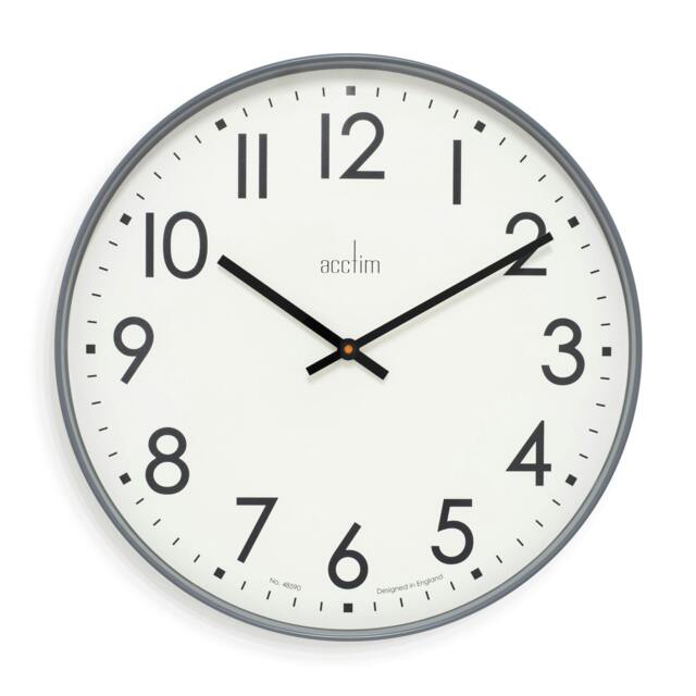 Rackhams Ashridge Large Wall Clock Quartz Contemporary Statement Dark Grey 50cm - image 1