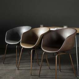 Rackhams Herron Dining Chair, PU Leather - Light Brown - thumbnail 5