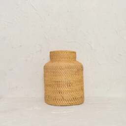 Rackhams Wicker woven vase in 2 colours - White Wash - thumbnail 6