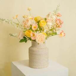 Rackhams Wicker woven vase in 2 colours - White Wash - thumbnail 1