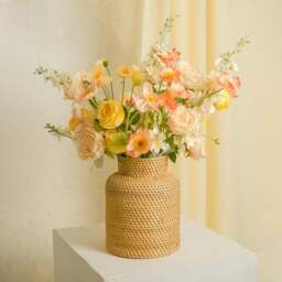 Rackhams Wicker woven vase in 2 colours - White Wash - thumbnail 5