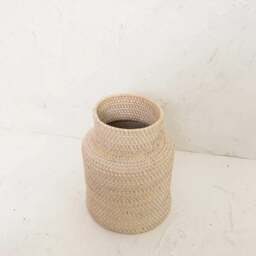 Rackhams Wicker woven vase in 2 colours - White Wash - thumbnail 4