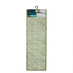 Rackhams Mega Mat Machine Washable Entrance Runner, 50x150cm, Green Geo