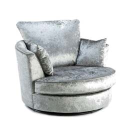 Rackhams Chelsea / Crystal Crushed Velvet Swivel Chair - Mink - thumbnail 4