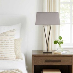 Rackhams Lizzie Chrome & Mocha Touch Table Lamp
