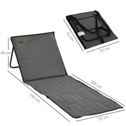 Rackhams Garden Beach Chair Mat, Sun Lounger Seats with Adjustable Back - thumbnail 4