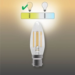 Rackhams B22 Bayonet Dimmable LED Filament Candle 4.5W Light Bulbs - Pack of 3 - thumbnail 3