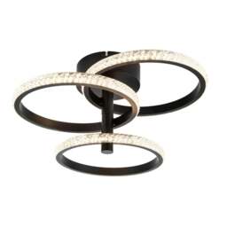 Rackhams Cowan 3 Ring Integrated LED Beaded Ceiling Light - Matt Black - thumbnail 3