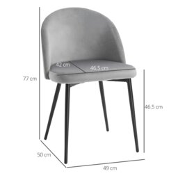 Rackhams Modern Upholstered Fabric Bucket Seat Dining Chairs Set of 2 - thumbnail 3