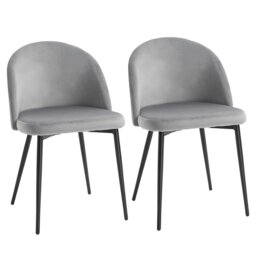 Rackhams Modern Upholstered Fabric Bucket Seat Dining Chairs Set of 2 - thumbnail 2
