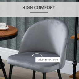 Rackhams Modern Upholstered Fabric Bucket Seat Dining Chairs Set of 2 - thumbnail 5