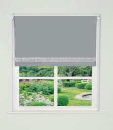 Rackhams Light Grey Straight Diamante Edge Border Roller Blind - 125cm - thumbnail 3