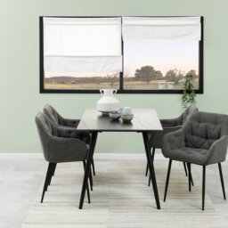 Rackhams Wicklow Ceramic Dining Table in Black - Black - No - Black - thumbnail 3
