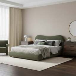 Rackhams Wave Bed in Natural Weave - King Size - Olive - Olive - thumbnail 2