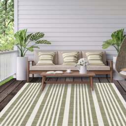 Rackhams Duo Weave Outdoor Beige Rug Modern Stripes - 160X230 cm - thumbnail 2