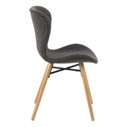 Rackhams Batilda Dining Chairs with Grey Fabric and Oak Set of 2 - 1 - thumbnail 3