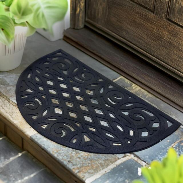 Rackhams Victorian Style Eco Halfmoon Outdoor Doormat - Black - image 1