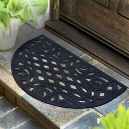 Rackhams Victorian Style Eco Halfmoon Outdoor Doormat - Black