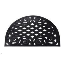 Rackhams Victorian Style Eco Halfmoon Outdoor Doormat - Black - thumbnail 3