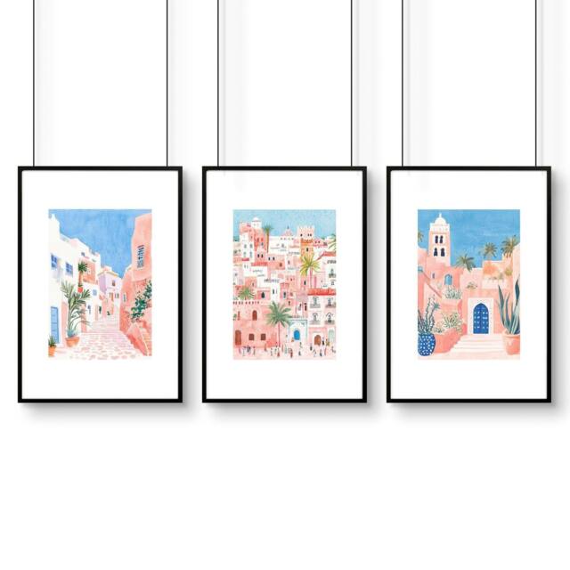 Rackhams Home Decor Living Room Pictures - Set of 3 Beach Decor Wall art Prints - A2 16.54 x 23.39 in / 42 x 59.4 cm - Satin Photo paper 280 gsm - Black Frame - image 1