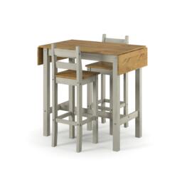 Rackhams Corona Breakfast High Dining Set, Drop-Leaf Table & 2 High Chairs - thumbnail 1