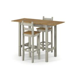 Rackhams Corona Breakfast High Dining Set, Drop-Leaf Table & 2 High Chairs - thumbnail 2