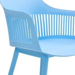 Rackhams Livingandhome Vibrant Blue Plastic Chair, Set of Four, Durable and Lightweight - thumbnail 6