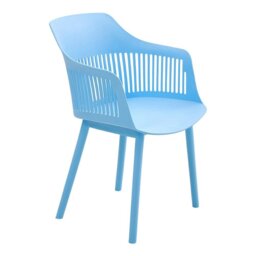 Rackhams Livingandhome Vibrant Blue Plastic Chair, Set of Four, Durable and Lightweight - thumbnail 3