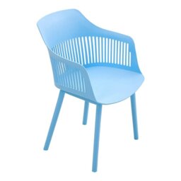 Rackhams Livingandhome Vibrant Blue Plastic Chair, Set of Four, Durable and Lightweight - thumbnail 4