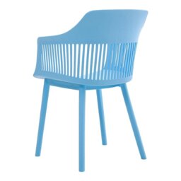 Rackhams Livingandhome Vibrant Blue Plastic Chair, Set of Four, Durable and Lightweight - thumbnail 5