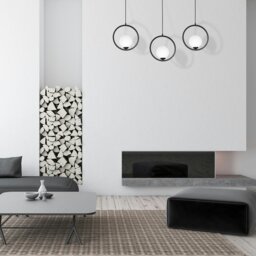 Rackhams Boston Black Pendant Lamp 1XE14 Beautifully Hand Made From Black Metal And White Glass Contemporary Cool Style